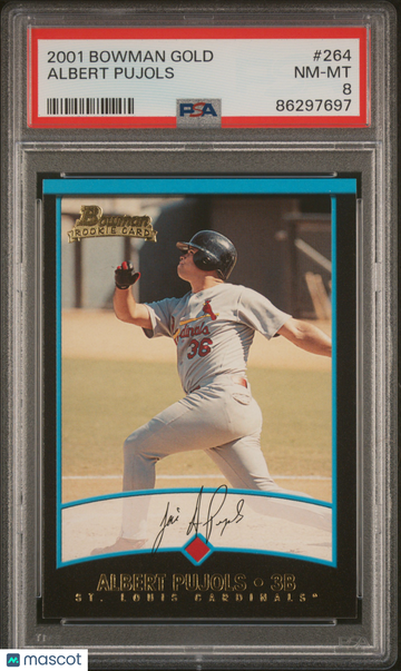 2001 Bowman Gold Albert Pujols #264 PSA 8