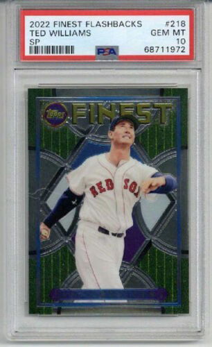 2022 TOPPS FINEST FLASHBACKS #218 TED WILLIAMS CARD RED SOX PSA 10 SP