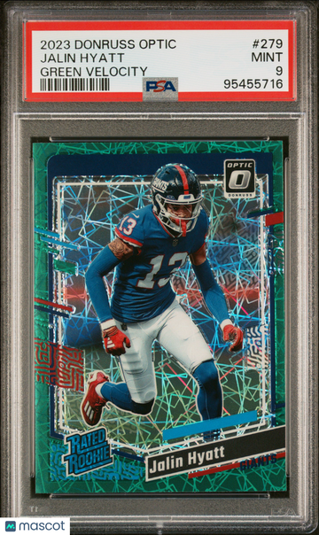 2023 Panini Donruss Optic Jalin Hyatt #279 Green Velocity Short Print Rookie PSA 9