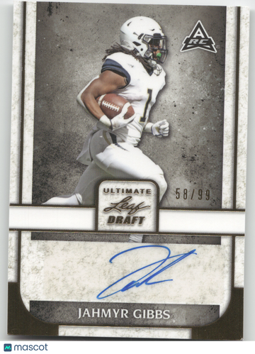 2022 Leaf Ultimate Draft Autographs Jahmyr Gibbs #BA-JG1 /99