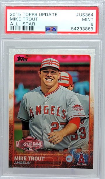2015 TOPPS UPDATE #US364 MIKE TROUT ALL-STAR PSA 9