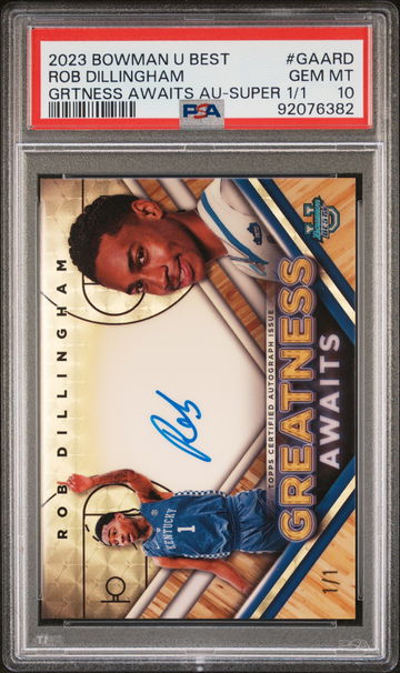 2023 Bowman U Best Rob Dillingham Greatness Awaits Superfractor Auto 1/1 PSA 10