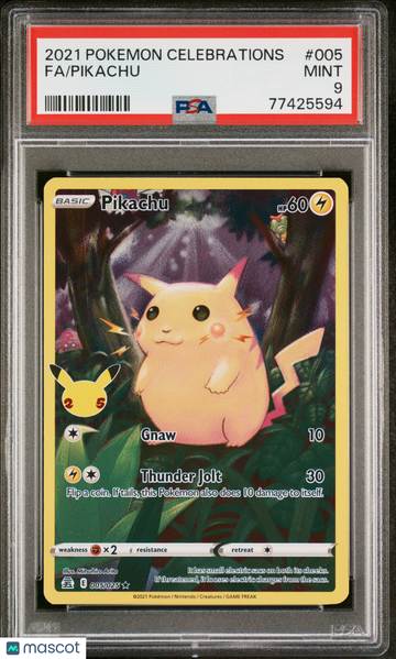 2021 Pokemon Celebrations Pikachu PSA 9 #005