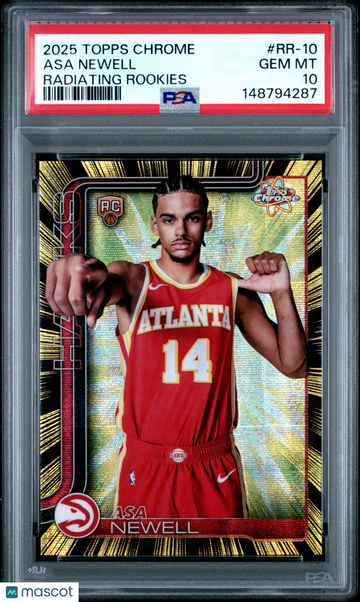 2025 Topps Chrome Radiating Rookies Asa Newell #RR-10 PSA 10