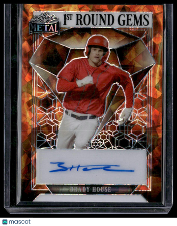 2023 Leaf Metal Brady House #1RG-BH1 1st Round Gems Autographs Fire Crystal SN,AU