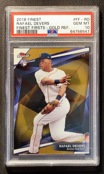 2018 Finest Rafael Devers Gold Refractor /50