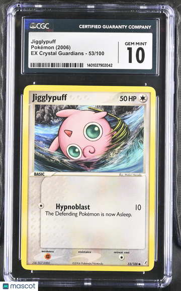 2006 Pokemon EX Crystal Guardians Jigglypuff 53/100 CGC 10 #53/100