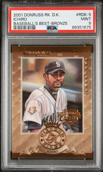 2001 Donruss Rookie Diamond Kings Baseball's Best-Bronze Ichiro #RDK-5 /999 PSA 9