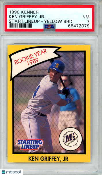 1990 Kenner Starting Lineup Ken Griffey JR. Start. Lineup Yellow BRD. Rookie PSA 7