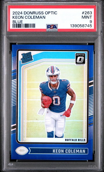 2024 Panini Donruss Optic Blue Keon Coleman #263 /179 PSA 9
