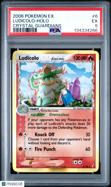 2006 Pokemon EX Crystal Guardians Ludicolo Holo Crystal Guardians PSA 5 #6