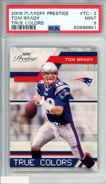 2008 PLAYOFF PRESTIGE TRUE COLORS TOM BRADY #TC-2 PATRIOTS PSA 9 MINT
