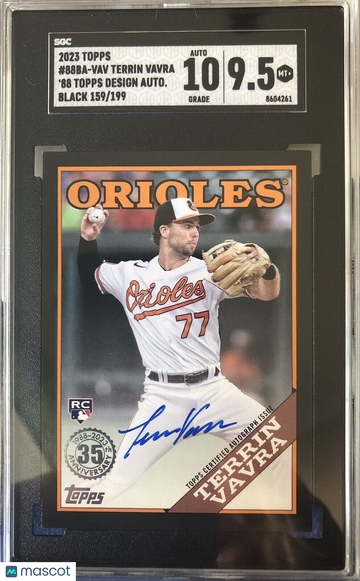 Terrin Vavra 2023 Topps Series 1 #88BA-VAV Black Auto #159/199 SGC 10/9.5