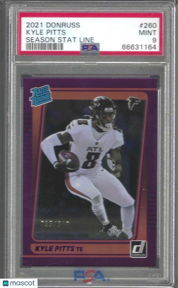 2021 Panini Donruss Kyle Pitts #260 Season Stat Line PSA 9