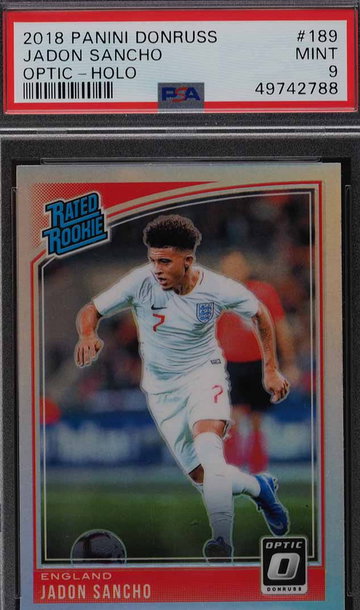 2018 DONRUSS OPTIC HOLO JADON SANCHO ROOKIE RC #189 PSA 9