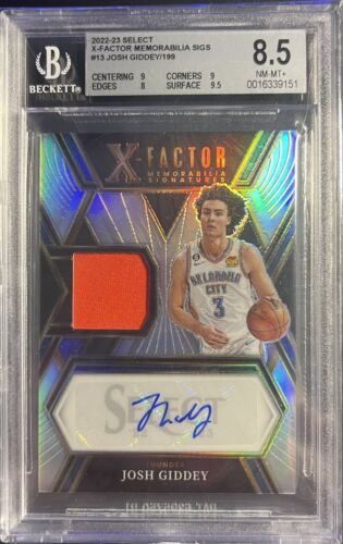 2022-23 Select Josh Giddey Patch Auto X-Factor Memorabilia Sigs BGS 8.5