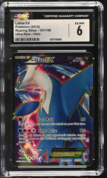 2015 Pokemon #101/108 Latios EX Roaring Skies CGC 6