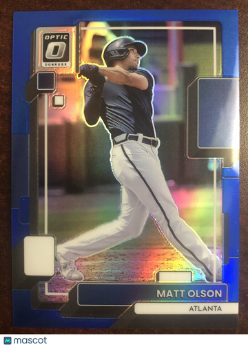 Matt Olson 2022 Donruss Optic #162 Blue Prizm Parallel SP #17/75 Atlanta Braves