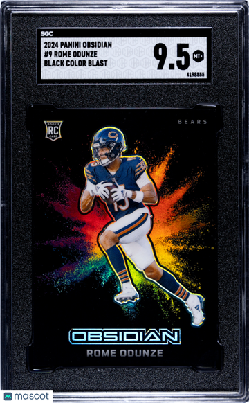 2024 Panini Obsidian Rome Odunze #9 Black Color Blast Rookie SGC 9.5