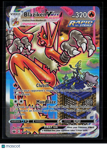 2021 Chilling Reign Blaziken VMAX Etched Secret Rare #201/198
