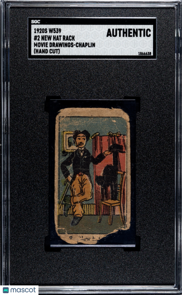 1920s W539 Movie Drawings-Chaplin New Hat Rack #2 SGC A