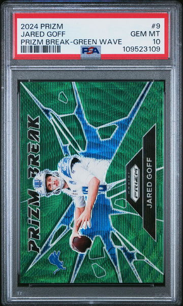 2024 Panini Prizm Green Wave Jared Goff #9 PSA 10
