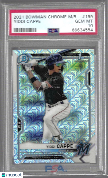 2021 Bowman Chrome Mega Box Yiddi Cappe #199 PSA 9