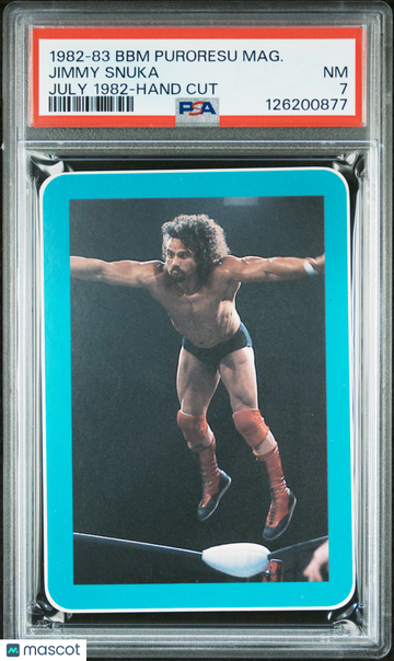 1982-83 BBM Puroresu Magazine-Hand Cut Jimmy Snuka July 1982 Rookie PSA 7