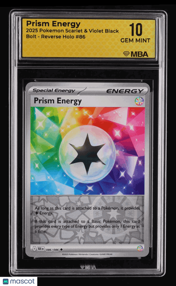 2025 Pokemon Scarlet & Violet Black Bolt Prism Energy Reverse Holo MBA 10 #86