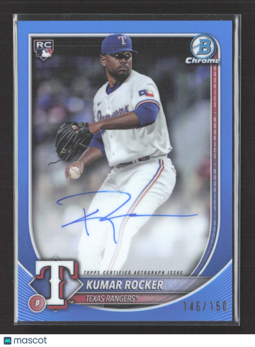 2025 Topps Bowman Chrome Kumar Rocker #CRA-KR Blue Refractor /150 RC