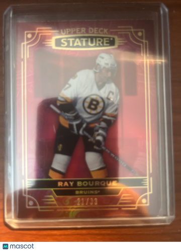 2022-23 Upper Deck Stature Ray Bourque #6 Photo Variant Red SN