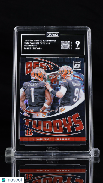 2024 Donruss Optic Ja'Marr Chase / Joe Burrow #14 Black Pandora /25 TAG 9