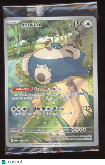 2023 Scarlet & Violet 151 Snorlax (sealed) Black Star Promo #051