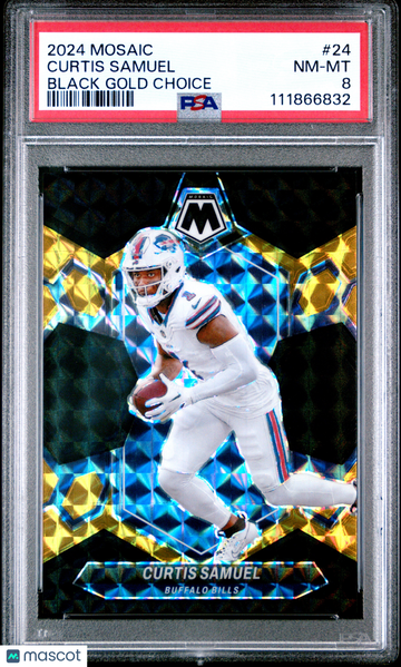 2024 Mosaic Curtis Samuel Black Gold Choice #3/8 /8 PSA 8