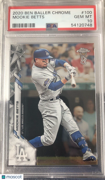 Mookie Betts 2020 Topps BEN BALLER CHROME #100 PSA 10 Gem Mint L.A. DODGERS