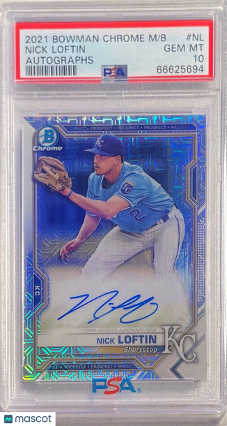 2021 Bowman Chrome Mega Box Autographs Nick Loftin #NL PSA 10