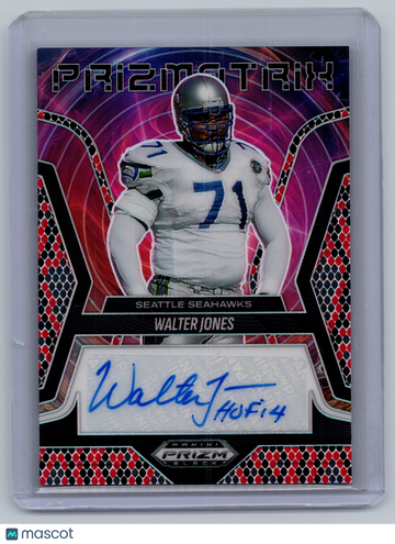 2026 Panini Prizm Black Prizmatrix Signatures Walter Jones #PS-WJS /15