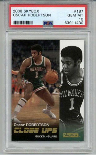 2008 SKYBOX #187 OSCAR ROBERTSON CARD MILWAUKEE BUCKS PSA 10 LOW POP VERY RARE