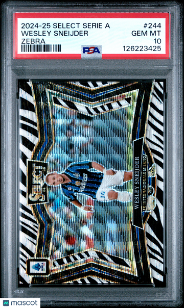 2024-25 Panini Select Serie A Wesley Sneijder #244 Zebra Short Print Nicely Centered Mint Parallel/Variety Base Set Inse