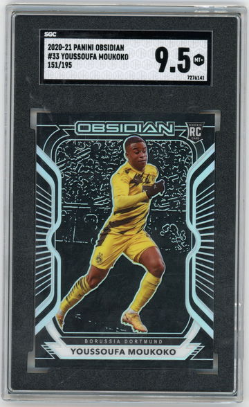2020-21 Panini Obsidian #33 Youssoufa Moukoko RC #'d 151/195 SGC 9.5 MINT+