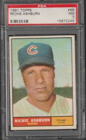 1961 Topps #88 Richie Ashburn, PSA 7