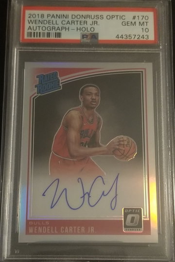 2018 Panini Optic Wendell Carter Jr. Autograph Holo PSA 10