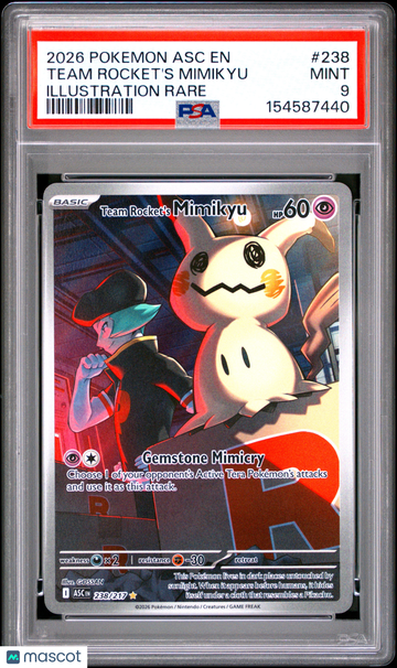 2026 Mega Evolution Ascended Heroes Team Rocket's Mimikyu PSA 9 #238/217