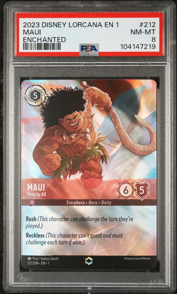 2023 Disney Lorcana EN 1 Enchanted Maui #212 PSA 8