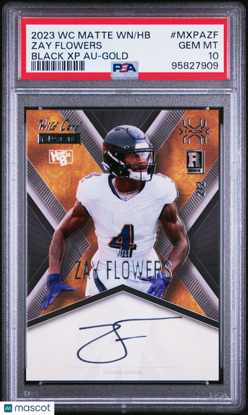 2023 Wild Card Matte Autographs Zay Flowers #MXPAZF XP Gold /2 PSA 10