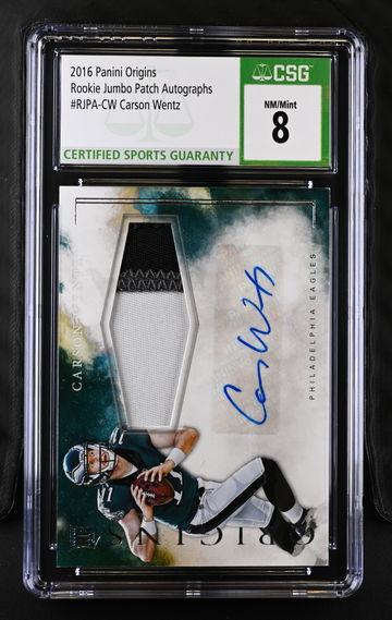 2016 ORGINS ROOKIE JUMBO PATCH AUTO CARSON WENTZ 