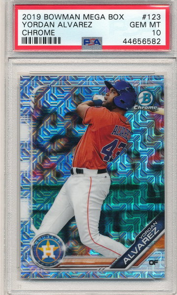 Yordan Alvarez 2019 Bowman Chrome Mega Box PSA 10 Rookie Card RC #123