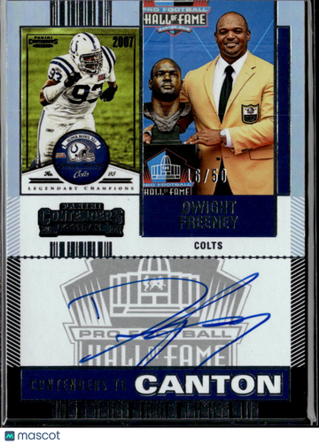 2025 Panini Contenders Football Contenders to Canton Dwight Freeney #CTC-DFY /50