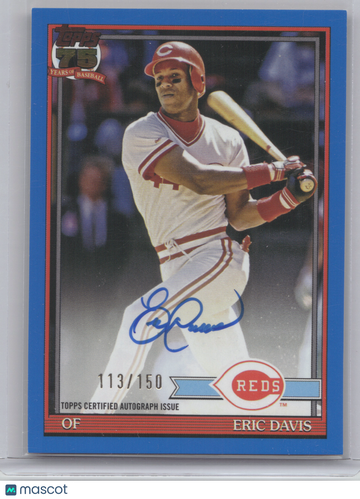 2026 Topps 1991 Autograph Eric Davis #91A-DAV Blue 113/150