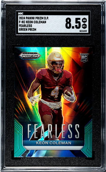 2024 Panini Prizm Draft Picks Fearless Green Prizm Keon Coleman #F-KC RC SGC 8.5